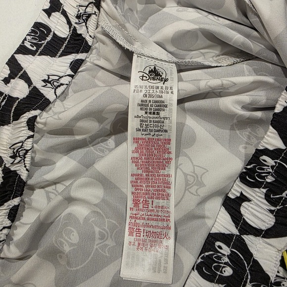 Disney Parks Mickey Mouse Black White XL Satin Style Pajama Lounge Pants Womens - Picture 7 of 10